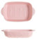 Auflaufform Aus Keramik, Rechteckige Ofenform Mit Griffe,keramisch Verstärkter Antihaft-Beschichtung, Backform Für Lasagne Tiramisu Aufläufe & Mehr (Rosa,21.2 * 13.5CM)