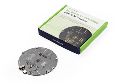 seeed studio reSpeaker XVF3800 USB-Mikrofon-Array, nackte Karte | AI Sprachaufnahme mit 4 Mikrofonen, Geräuschunterdrückung und 360° Fernfeldaufnahme, Plug & Play für Raspberry