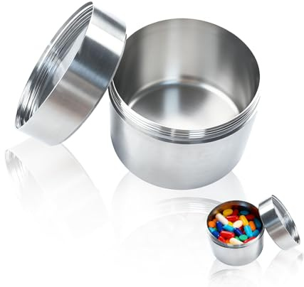 LENWISYF Geruchsdichte Dose, Versiegelungsbox Edelstahldosen mit Deckel Teeblatt Kanister Behälter Dose für Home Office Mini Portable Box für Pillen, Kräuter und Gewürze (S)