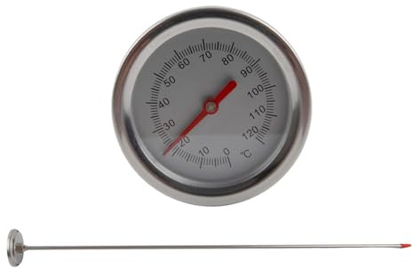 Volakebeing Edelstahl Kompostthermometer, 50cm Lange Sonde Bodentemperaturmesser mit Celsius und Fahrenheit Skala für Gartenarbeit