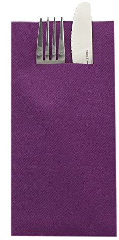 Sovie HORECA Airlaid Besteckservietten 40x40cm, Hochwertige Einweg-Serviette ideal für Hochzeiten, 100 STK, Aubergine