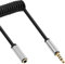 InLine 99281 Slim Audio Spiralkabel Klinke 3,5mm ST/BU, 4-polig, Stereo, 1m