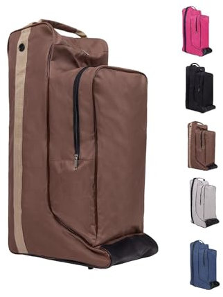 netproshop Wasserabweisende Stiefel- und Helmtasche ca. 60 x 40 x 22 cm für den Reitsport, Farbe:Braun