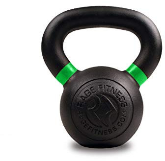 Rage Fitness Powder Coated Kettlebells For Strength Training, (24kg - SOLD INDIVIDUALLY), Conditioning and Training, Pound and Kilogram Markings, Color Coded