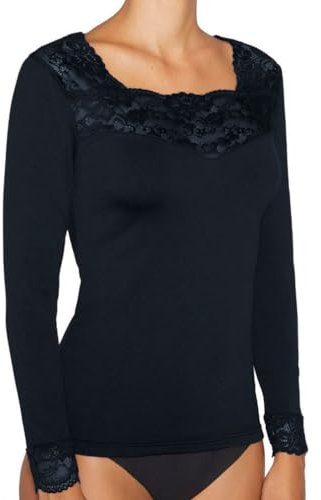 YSABEL MORA Camiseta Térmica Encaje Manga Larga Comodidad y Elegancia Protección contra el Frío Estilo Versátil Prenda Suave Elástica y Duradera Ideal para Cualquier Ocasión
