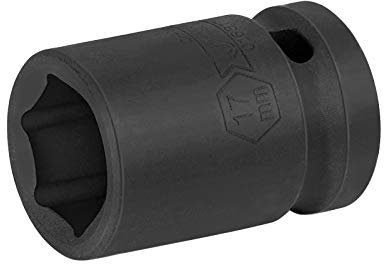Jetech Douille à Choc 17mm 1/2 Pouce, Acier Chrome-Molybdène, Hexagone 6 Pans Peu Profond pour Cliquets, Clés Dynamiques et Électriques, Solide et Durable, Métrique