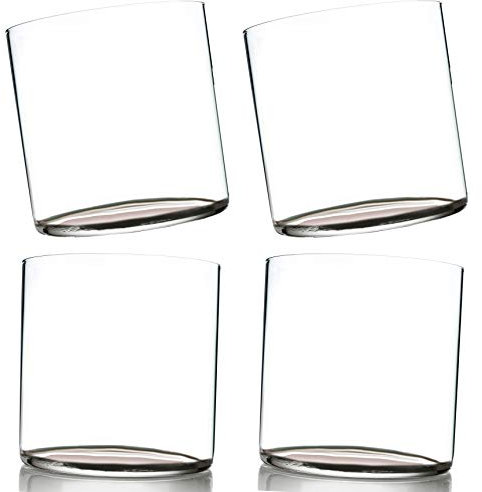 Ultradünne Cocktailgläser, doppelt altmodische Whiskey Rocks Gläser – Barglas-Set für den Einsatz als Mixgetränkeglas, Scotch oder Bourbon Tumbler oder minimalistisches H20 Wasser-Trinkglas – (4)