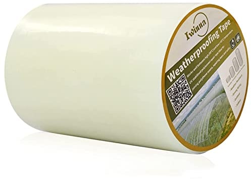 Iwinna Nastro da Riparazione in Polietilene Trasparente, 15cm x 25m Riparazione Tende da Sole, Impermeabile Pezze per Gazebo da Giardino Esterno, Tenda Sole, Gonfiabile, Plastica