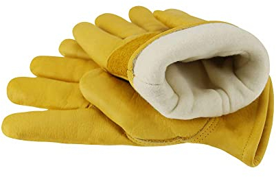 OLSON DEEPAK Arbeitshandschuhe aus Leder für Fahrer/Motorrad/Reiten/Hofarbeit/Farm-Weich und perfekte Passform für Herren und Damen (Winter, XL)