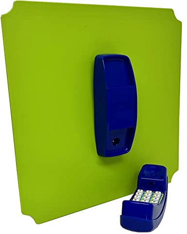 move and stic Platte 40x40 mit Spielfunktion Multifunktionsplatte Spielplatte mit Spieltelefon für Spielturm - Telefon gelb (Platte 40x40cm apfelgrün mit Telefon blau)