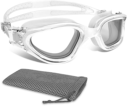 Winline Lunettes de Natation Antibuée Anti-fuite Protection UV Clear View,Lunettes Piscine Polarisée/Non Polarisée pour Hommes Femmes Adultes Adolescents