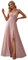Ever-Pretty Robe Demoiselle d'honneur Femme Fendue Col V Mousseline à Bretelles A Line Chic Soirée Rose poussiéreuse 46