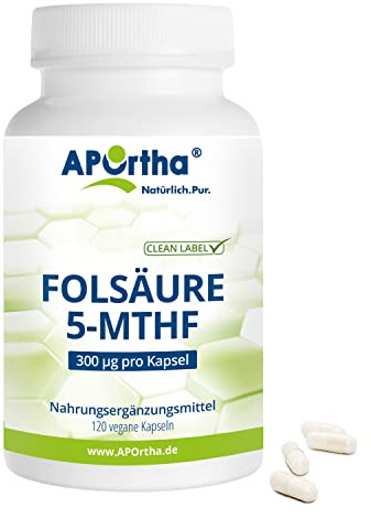 APOrtha® Folsäure 5-MTHF Folat, 120 vegane Kapseln