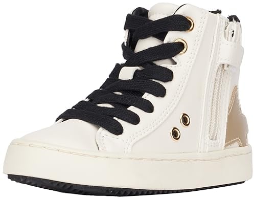 Geox J Kalispera Girl A, Sneakers Bambine e ragazze, Multicolore (Lt Ivory/Platinum), 32 EU