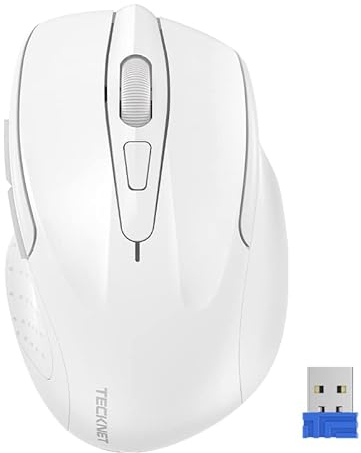 TECKNET Kabellose Maus, Pro 2.4G 4000 DPI Wireless Maus 6 Tasten mit Nano Empfänger, 24 Monate Batterielaufzeit, 5 Einstellbare DPI-Pegel für PC Laptop iMac MacBook Microsoft Pro, Office Home