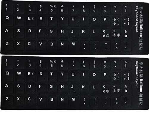 Dianzan 2pcs Universal Italienische Tastaturaufkleber, Computer Tastatur Aufkleber Buchstabe Alphabet Für Computer Laptop Notebook Desktop