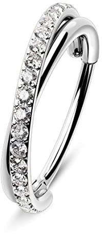 Melighting 16g/18g/20g Knorpel Ohrring Helix Piercings Septumring Chirurgenstahl 316L 6mm/8mm/10mm Helix Ohrring Daith/Conch/Rook/Tragus Piercings Schmuck Nasenpiercing Ring