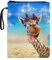 Poceacles Buchhülle für Hardcover, Taschenbücher, Lehrbücher – Giraffenmuster – Reißverschluss-Buchhülle mit extra Stauraum – strapazierfähiges Polyester-Material