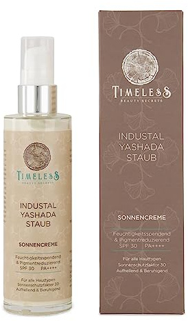 TBS Sonnencreme mit Industal Yashada Staub für Gesicht und Körper - Feuchtigkeitsspendend, Nicht Fettend, Pigmentreduzierend, SPF 30, Tierversuchsfrei