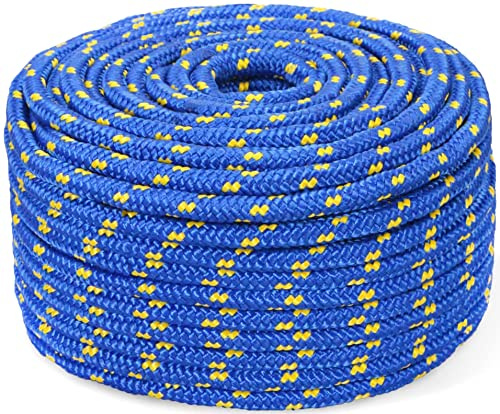 Abio Polypropylen Seil 12mm 5m blau Polypropylenseil Outdoor Tauwerk PP Flechtleine Textilseil Leine Nylonschnur Schnur Festmacher Rope Kunststoffseil Polyseil geflochten Rope 12mm 5m