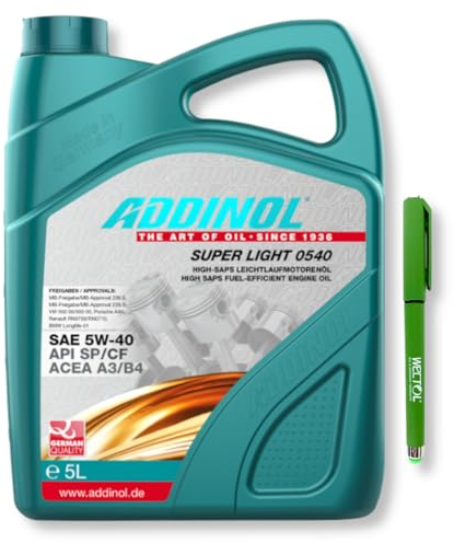 ADDINOL Motoröl 5W40 Super Light 0540 5 Liter + WECTOL STIFT