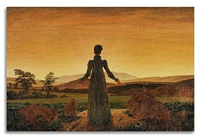 RWoman Before The Rising Sun Poster von Caspar David Friedrich Artworks Leinwand Zimmer Ästhetische Wandkunstdrucke Home Modern Decor Geschenke 20 x 30 cm