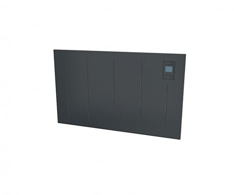 Radiateur à double coeur de chauffe avec pierres réfractaires en céramique - chauffage double corps céramique (1000W-750x450x68mm, ANTHRACITE)