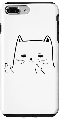 Funny Adult Humour Cat Middle Finger Case for iPhone 7 Plus/8 Plus