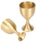 Serlium 2 Kelchkelche im Vintage-Stil, Kommunionbecher, Gold-Finish, kleine Weingläser, Tischdekoration für Party, Hochzeit, Abschlussfeier, Jahrestag, Weihnachten