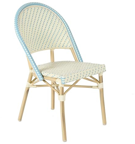 Oviala Terrassenstuhl aus Aluminium und Polyrattan, blau
