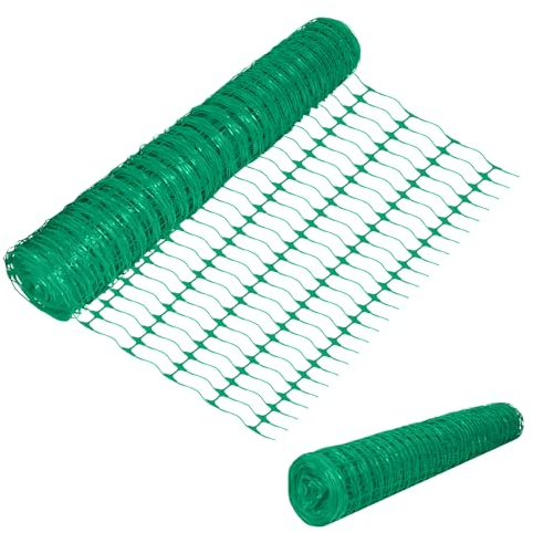 Froadp Weidezaun 1 m x 30 m Hühnerzaun Absperrzaun Schutznetz aus Kunststoff Mobiler Zaun Multifunktionale Begrenzungszaun Warnnetz Schafzaun Hundezaun Geflügelnetz Bauzaun (Grün)