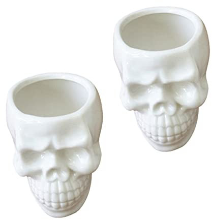 Gogogmee Petits Pots Fantômes en Céramique Blancs pour Décoration Dhalloween Bureau Maison