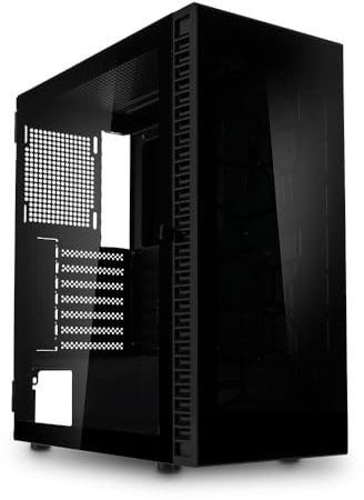 Kolink Observatory HF Glass Core PC-Gehäuse – Schwarz | ATX Midi-Tower mit Glasfront & Seitenteil, Hochwertiger Airflow, 420 mm Radiator-Support, Kabelführung