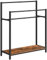 HOOBRO Porte-Serviettes sur Pied à 3 Niveaux, Organisateur de Tapisserie avec étagère, Support à Serviettes pour Piscine, Salle de Bain, Salon, Chambre, Noir et Marron Rustique EBF30LB01