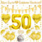 Goldene Hochzeit Deko Luftballons - 50 Hochzeitstag Dekoration Set Inklusive Goldene Hochzeit Banner, Gold Zahl 50 Tischdeko, Luftballons 50, Tortendeko, Deko Goldene Hochzeit für Innen Draußen