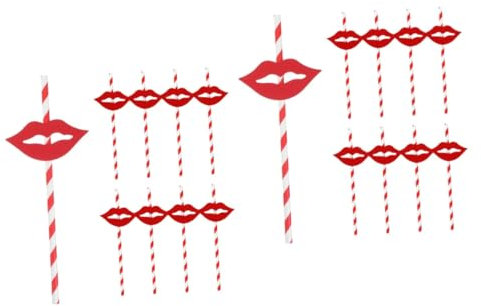 Healvian Sets Cocktail Straws Lips Ornaments Long Paper Straws for Parties Reusable Decorative for Special Occasions Pcs