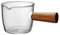 Gravy Boat Serving Dispenser Glass Milk Jugs Small Milk Cups Wooden Handle Milk Canisters Dipping Saucer Seasoning Small Dish Steak Western Food Juice Bowl for Sauces, Dressings and Creamer(Medium)