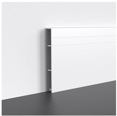 Sockelleisten Weiße Sockelleiste mit mehreren Spezifikationen, Sockelleiste aus geformtem Aluminium für Garage/Badezimmer/Wohnzimmer und Flur, anpassbar und verschleißfest(L 1m/3.3ft,W 12cm/4.7in)