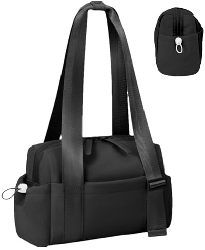 Turnbeutel Für Damen, Kleine Turnbeutel - Große Kapazität Gym Bag Athletic Bag - Sporttaschen Kompakte Reisetaschen Für Einkäufe Im Fitnessstudio, Aktivitäten A, Schwarz, riferimento alla