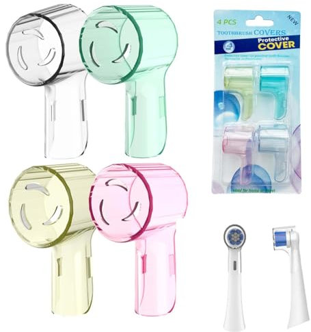 XOXVURI 4 Pezzi Coprire la Testina dello Spazzolino Elettrico per Oral b & iO BUniversale Copri Testine, Custodia Spazzolino Elettrico per Viaggi/Lavoro, Multicolore
