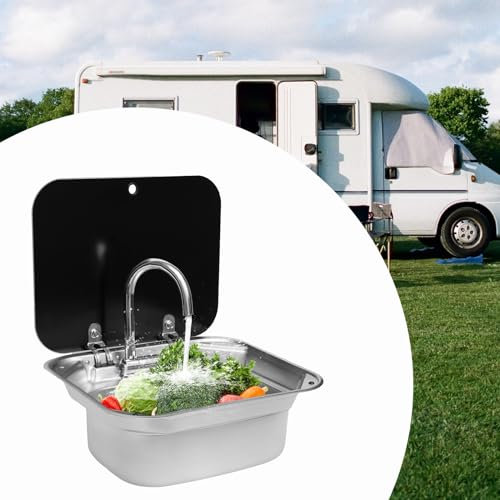Mobiles Spülbecken Komplettset Handwaschbecken Edelstahl 1 Becken