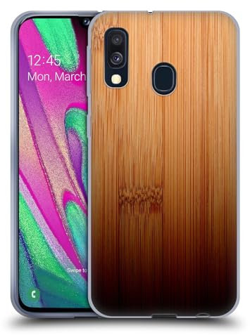 Head Case Designs sous Licence Officielle PLdesign Ombre Brûlée en Bambou Impressions sur Bois Coque en Gel Doux Compatible avec Samsung Galaxy A40 (2019)
