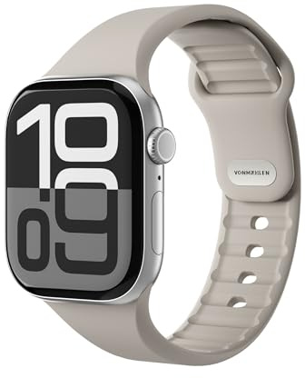 VONMÄHLEN Classic Band 2 – Verstellbares, atmungsaktives Armband aus recyceltem Silikon, wasserabweisend, rutschfest, kompatibel mit Apple Watch