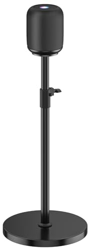 Height Adjustable Speaker Stand for Homepod 2 Stand Built-in Cable Management - Heavy-duty Floor Speaker Stands for HomePod 2nd Generation Speakers Easy to Install, Black