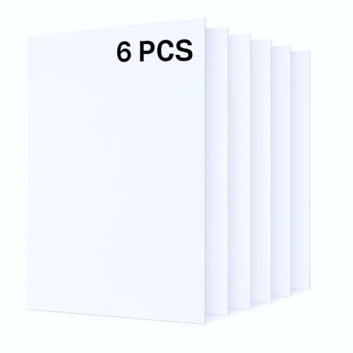 Uadme Pannello Compensato Colorato, 6 Pezzi Fogli di Legno 3 mm, A4 297x210 mm Legno Grezzo per Incisione Laser, per DIY Regali, Modelli e Progetti Artistici Creativi (Bianco)
