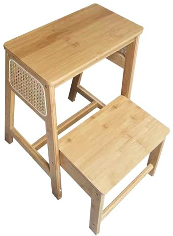 Tabouret escabeau pliant en bois à 2 marches, chaise d'escalier bibliothèque épaisse, tabouret jardin portable, tabouret marche chaise moderne, banc, siège de comptoir(Ordinary ladder stool)