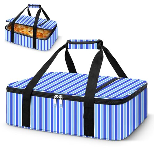 Coobiiya Insulated Casserole Carrier – Portable Tote for Hot or Cold Food, Warmer & Cooler Bag Lunch Bag, Fits 9 x 13 Baking Dish, Ideal for Potluck Parties
