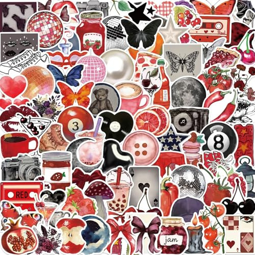 100 PCS Y2K Stickers Pack, Aesthetic Downtown Girl Vinyl Waterproof Stickers, Cool Funny Decals for Water Bottles, Laptops, Skateboards, Scrapbooks, Unique Stickers for Teens and Adults (Y2K C)