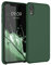 kwmobile Hülle kompatibel mit Apple iPhone XR Hülle - Silikon Handy Case - Handyhülle weiche Oberfläche - kabelloses Laden - Dunkelgrün