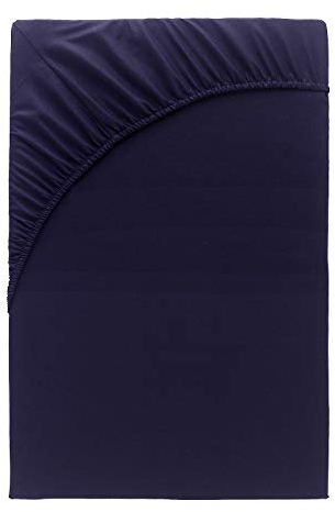 Class Home Collection Spannbettlaken 180x200cm - 200x200cm Jersey Baumwolle Schwarz